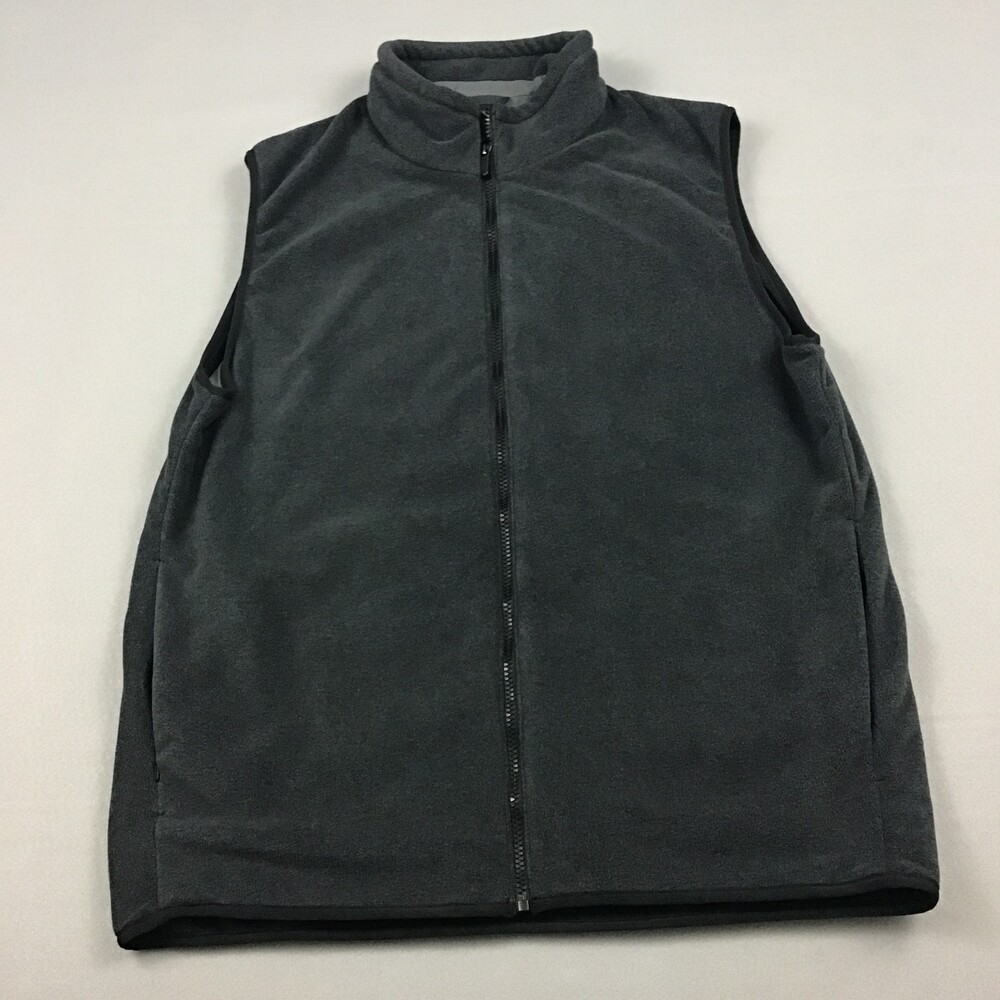 Mack Weldon Vest Men Extra Large Gray Fleece Windbreaker Full Zip Pockets XL